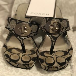 Coach Signature Wedge Platform Sandals